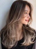 #バレイヤージュ#ダブルカラー#韓国風レイヤー#ロング