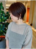 ショートボブ×オレンジブラウン