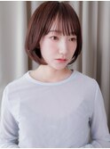 グレーブラウン伸ばしかけ小顔補正カット丸みボブZ浦和30代40代