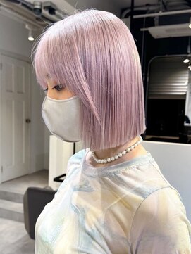 ベレーザ 川越(Beleza) 382くびれミディアムレイヤーボブピンクミルクティーベージュ