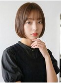 20代30代40代★ピンクベージュ大人前髪ありボブショート