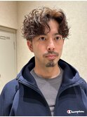 シャドウパーマ/センターパート/無造作パーマ/スパイラルパーマ