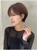 クールショート/ピンクベージュ/カーテンバング/顔周り■8
