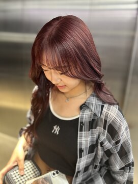 ペレ 原宿(PELE) ダークパープルナチュラルショート夏のヘアアレンジ原宿