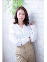 ヘアーアートシフォン 池袋西口店(Hair art chiffon)&nbsp;ミルクティーカラー＆トップノットな姫カットのモードボブ池袋