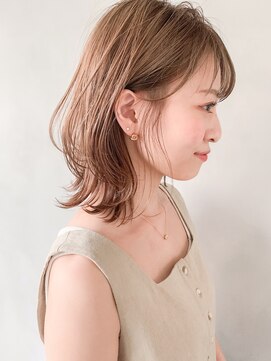 キリ 表参道(kyli) エアリーミディ 黒髪 ホワイトアッシュ モテ髪 ボブルフ 前髪