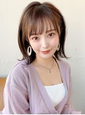 20代30代40代大人かわいいひし形ボブ小顔ショコラベージュ外ハネ