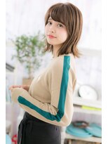 ミック ヘアアンドメイク アップ 駒込店(miq Hair&Make up) 斜めバング×耳かけ美シルエット大人ガーリー外ハネボブb1