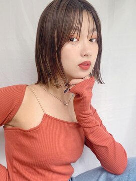 ケーツー心斎橋 クイーンズガーデン バイ ケーツー(K two QUEEN'S GARDEN by K two) ピスタチオ/インナーカラー/ぷつっとボブ1/心斎橋&難波&なんば