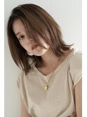 お手入れ簡単外ハネボブ　ミルクティーベージュ