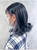 インナーカラー_レッドブラウンハッシュカット_ba471121
