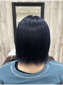外ハネボブ×ネイビーカラー