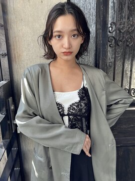 ミンクス渋谷スマートサロン(MINX shibuya smart salon) 魅力倍増カール シアーカラー ショート 姫カット ダークアッシュ