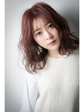 カバーヘア ブリス 志木南口駅前店(COVER HAIR bliss) ピンクベージュくせ毛風抜け感エアリーミディアムv志木30代40代