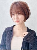 say.黒髪ボブルフネビージュ小顔ワンレン暖色秋カラーハイライト