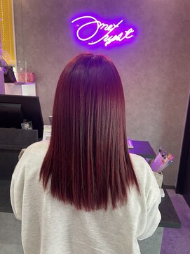 ヘアカラー☆ワインレッド/レッド/ミディアム/セミロング