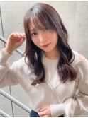 暗髪黒髪小顔デジタルパーマ艶髪アプリコットオレンジハイライト