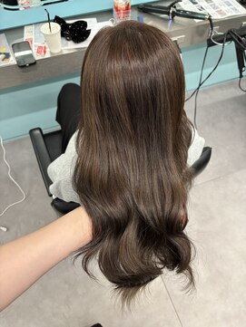 ノー バイ イオエ 西梅田(no. by ioe) ブリーチなしカラー/髪質改善/ミルクティーベージュ/小顔へア