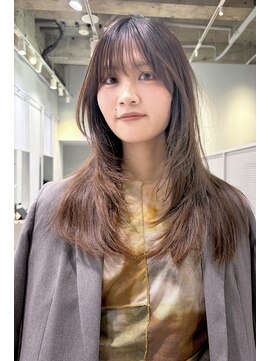 フィルムス 田町芝浦(FILMS) レイヤーカット/グレージュブラウン/韓国巻き/顔周りカット