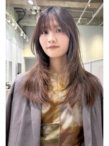 フィルムス 田町芝浦(FILMS) レイヤーカット/グレージュブラウン/韓国巻き/顔周りカット