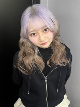 ギミックパシャ(GIMMICK pasha) ラベンダーとグレージュのルーツカラー