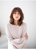 大人フェミニン×小顔ミディ