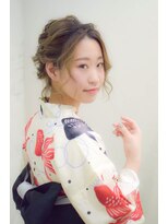 ネオリーブエクラ 上野御徒町店(Neolive eclat)&nbsp;【浴衣】編み込みミックスのゆるアレンジ　アースカラー