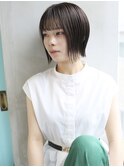 天神【BIRTH】外ハネボブ×ペールベージュ×ぶつ切りボブ