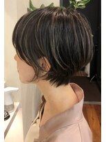 ネックス 表参道本店(nex)&nbsp;魅力倍増カールセミディショートヘア姫カットダークアッシュ白髪