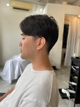 メンズカット バイ ソイクフ(メンズカット by SOY-KUFU) MEN'S HAIRカルマパーマアッシュブラック