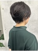 ＊大人女子くせ毛風黒髪ショートボブパーマショート30代40代1