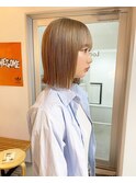 切りっぱなしボブ ハイトーンボブ ぷつっとボブ ぱっつん前髪