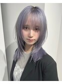 レイヤーカット×シルバーパープル
