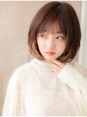 イヤリングカラー小顔ミディアムレイヤーカットY上尾20代30代