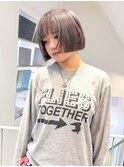 グレージュ/ハイトーンボブ/ぱつっとボブ/ウルフボブ/ラベンダー