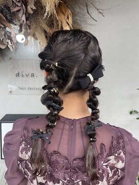ディーバヘアファクトリー(diva.hair factory) ツインあみ下ろしヘアアレンジ