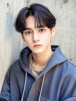 カットもパーマもイケメンパラダイス Men's天王寺 センターパートマッシュショート