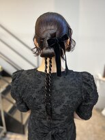 ヌープヘアーアイス(NUUP.hair ici)&nbsp;編み込み巻き下ろし◎ロングヘアタイトアレンジパーティーヘア