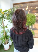 エアージーモ 小倉店(Fate design Air G mo)&nbsp;ハイレイヤーウルフ裾レッドカラー