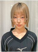 【大阪梅田中崎町茶屋町】シャギーボブ/ミルクティーベージュ