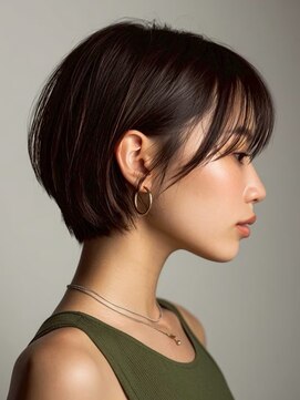 ルートエイチ 市川(Root H) ダブルカラーミルクティーベージュインナーカラーショートボブ