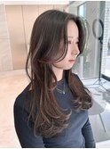 顔周りカットレイヤーカット縮毛矯正コスメストレート韓国ヘア
