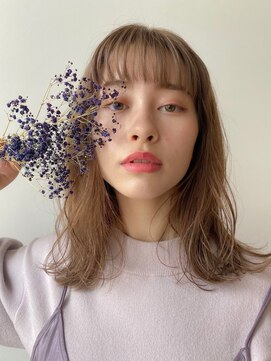 バイオレット 栄店(Violet) 20,30代☆前髪パーマ外ハネ王道ミルクティーベージュ♪