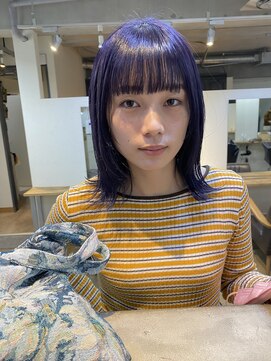 ソイ 下北沢(soi) シースルーバング　パープルヘア