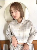 【haif】ストレートボブ　ダブルカラー　ベージュ