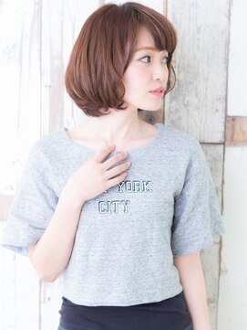 アニモ フィオレンテ 東川口店(animo FIORENTE) +animo東川口+斜めバング!ベージュピンク×ふんわりカールボブQ