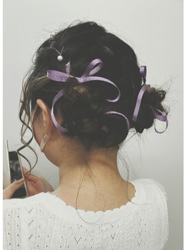 ビーンヘアスタジオ 蒲田(Bean hair studio) 推し活パープルツイン団子♪