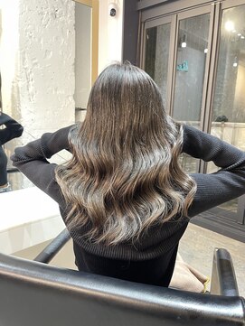 ブレンド 渋谷(BLend) 黒髪ボブルフネビージュ小顔ワンレンスペインカール