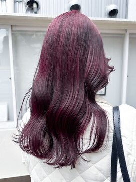 ラレイ ハラジュク(Lalei harajuku) 【白石】ブリーチなしダブルカラー赤髪暖色ワインレッド原宿