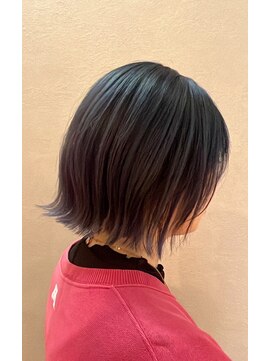 アクセ 大人可愛い小顔外ハネインナーカラーレイヤーボブ20代30代40代